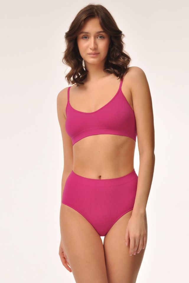 Трусы кюлоты цвета барби из мягкой эластичной микрофибры