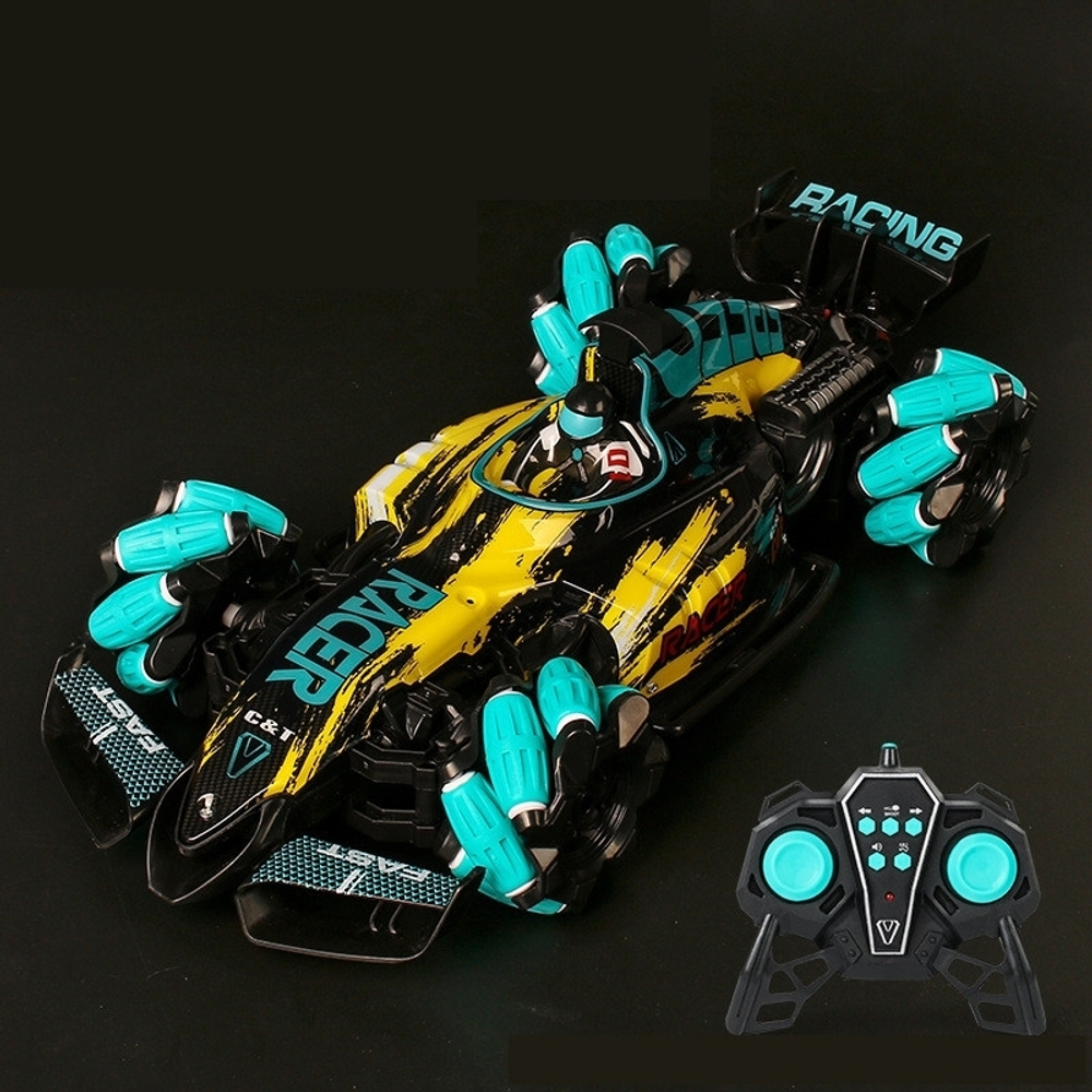 Машинка супергоночная для трюков и дрифта 4WD / Формула F1, на Р/У пультом и жестами "Light Spray - RACING CAR - NO.HD3999"