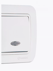 Выключатель Makel Lillium Natural 1-клавишный с индикатором белый 05084