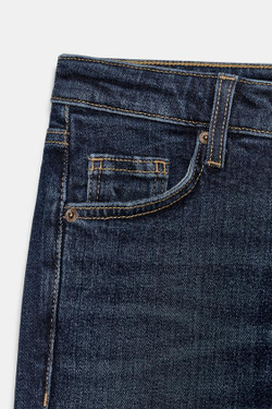 ZARA ДЖИНСЫ TRF CROPPED FLARE С ВЫСОКОЙ ПОСАДКОЙ, МОРСКОЙ СИНИЙ