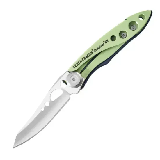 Складной нож Leatherman Мод. Skeletool KB VERDANT(2 инструментa) - клинок (420HC): 6,6см, фиксатор, клип (вес: 37г)
