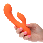 Оранжевый вибратор-кролик 17,75см California Exotic Stella Liquid Silicone Dual G SE-4368-20-3