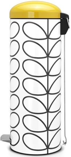 Ведро Brabantia Orla Kiely 20л кремовое сбоку