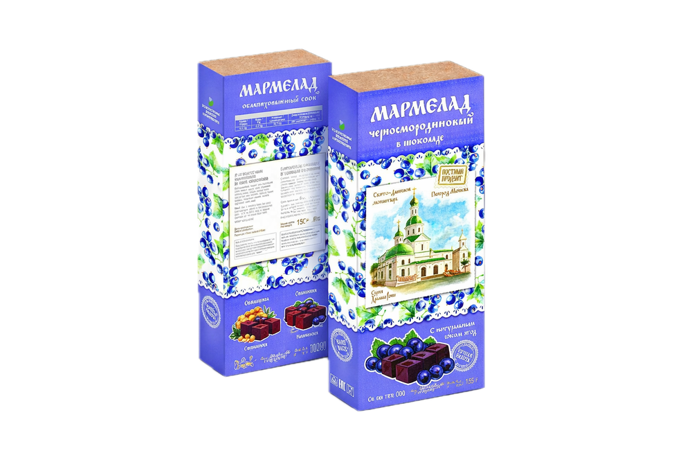 Мармелад 150 г Черносмородиновый в темном шоколаде "Православный" СЛАДАРТ.
