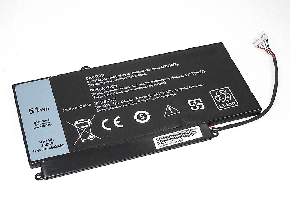 Аккумуляторная батарея для ноутбука Dell V5560-3S1P 11.1V 4600mAh черная OEM