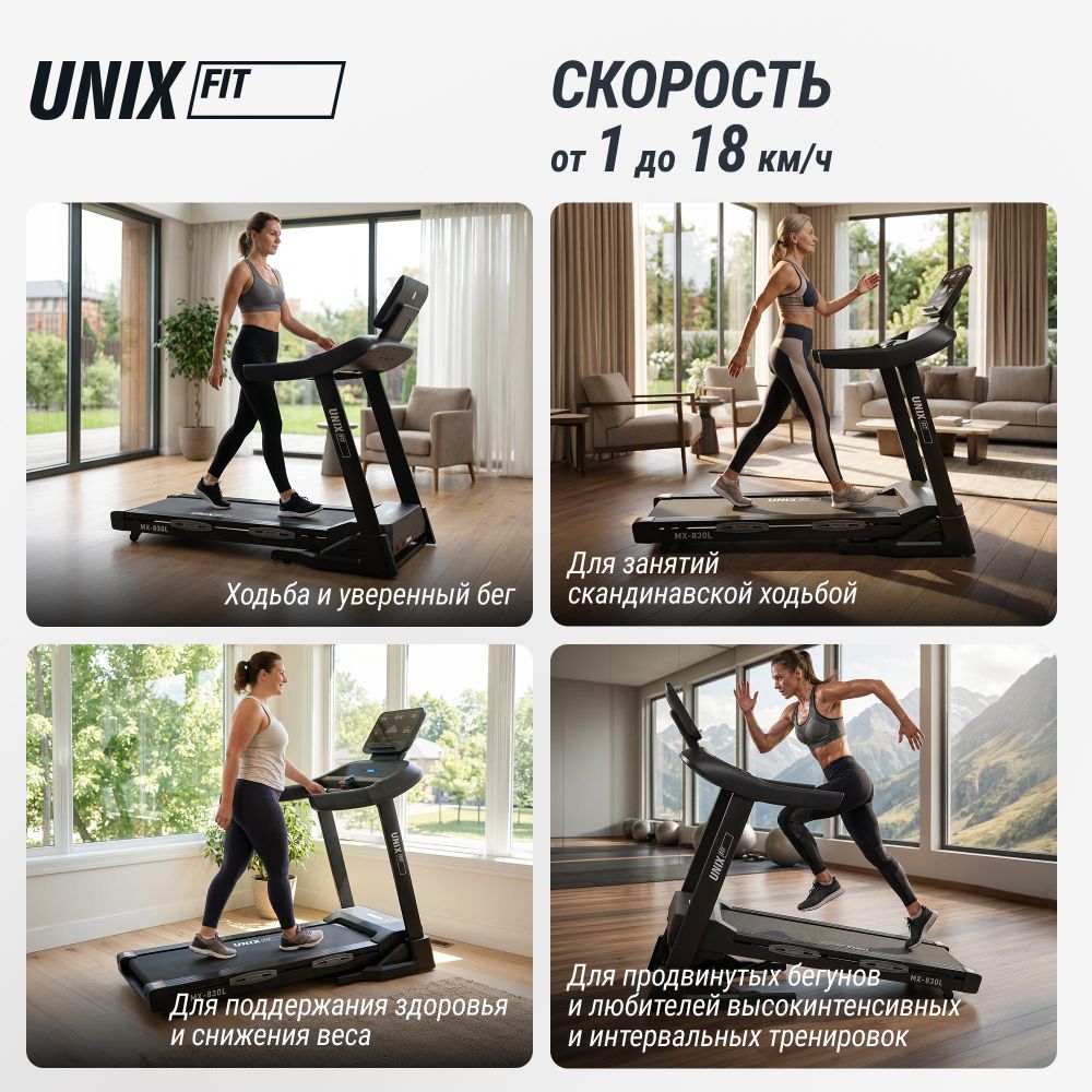 Беговая дорожка UNIX Fit MX-830L