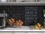 Плитка настенная Metro Black glossy 150x75х9 мм
