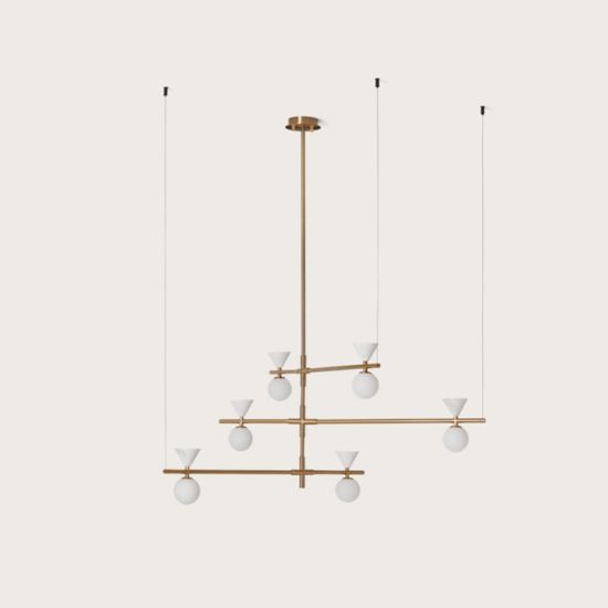 Подвесной светильник Oneta L золотой металл / белый мрамор