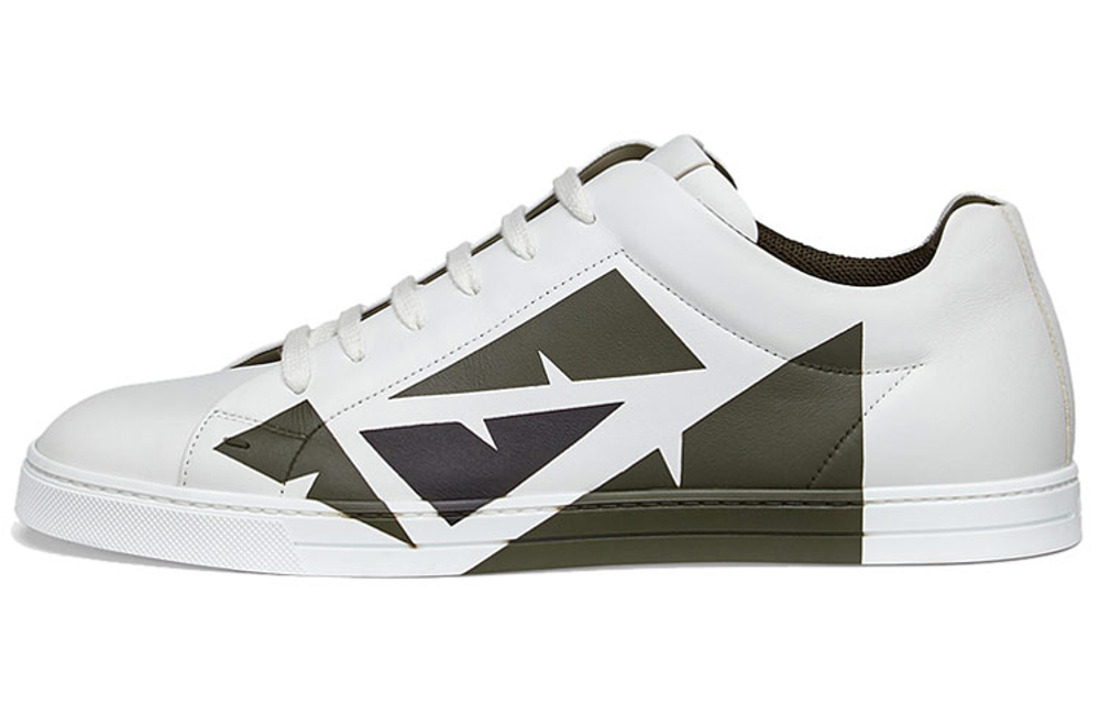 FENDI Low top Stylish Skateboarding Shoes Men"s Black White