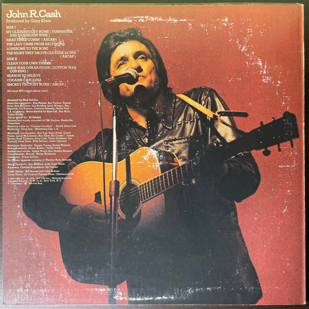 John R. Cash ‎– John R. Cash (США 1975г.)