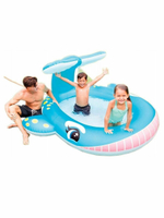 Бассейн надувной Intex 57440 Whale Spray 201х196х91 см / Круглый бассейн Интекс с водяным фонтаном распылителем Кит для дачи
