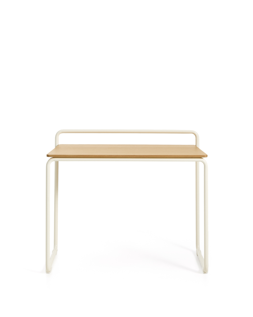 Tinn Письменный стол из ясеневого шпона с бежевой металлической конструкцией, 75 x 45,5