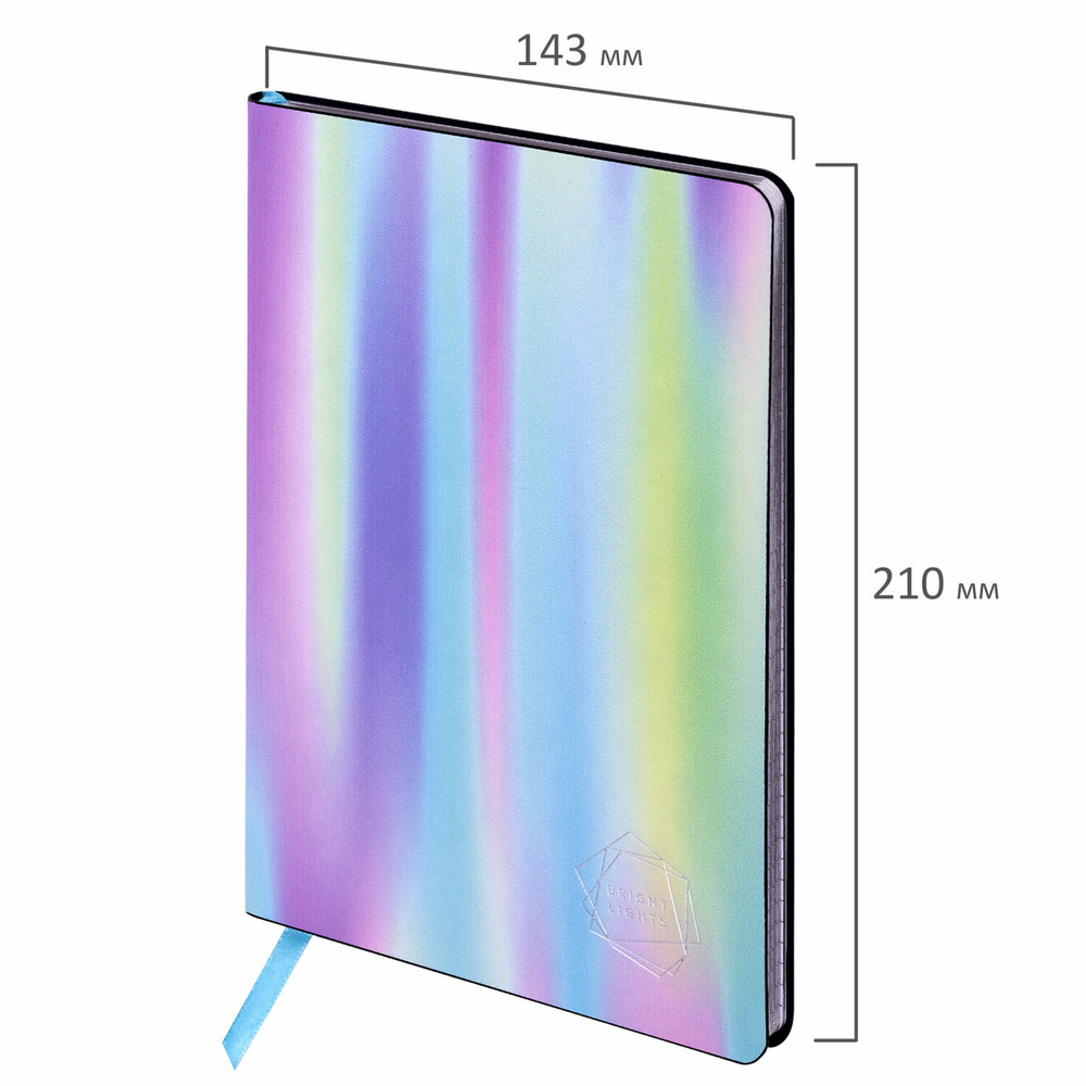 Блокнот А5 (143x210 мм) BRAUBERG VISTA "Gradient" под кожу гибкий срез фольга 80 л. (2 штуки в упаковке)
