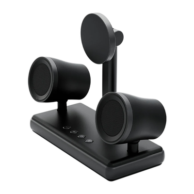 Зарядная станция MagSafe со встроенными динамиками Energea MagAudio для iPhone (Qi2) Беспроводная зарядка: Qi 15 Вт. Проводная зарядка: нет. Сертификация Qi2. Отсутствует LED-индикация