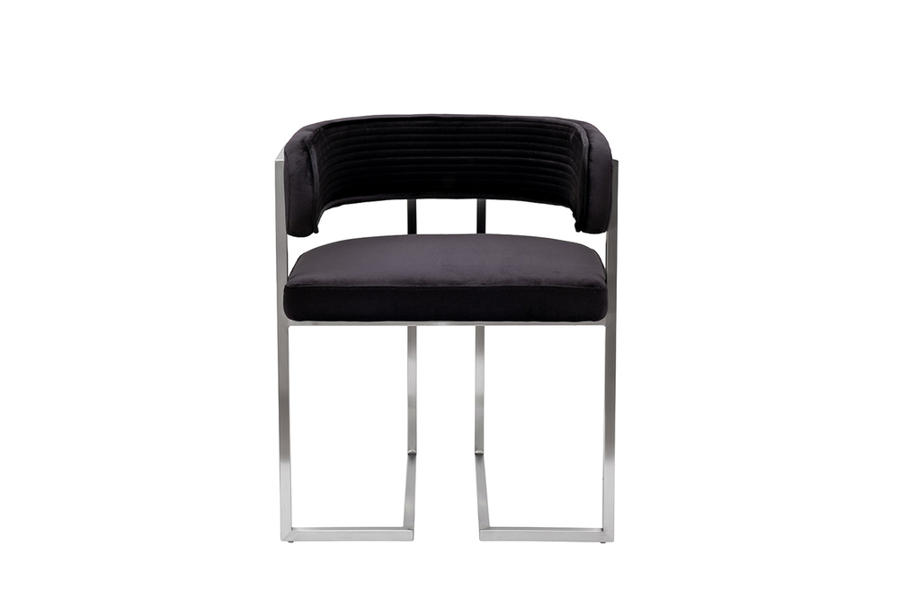 Стул велюр черный/матовый хром 60x55x73см Garda Decor