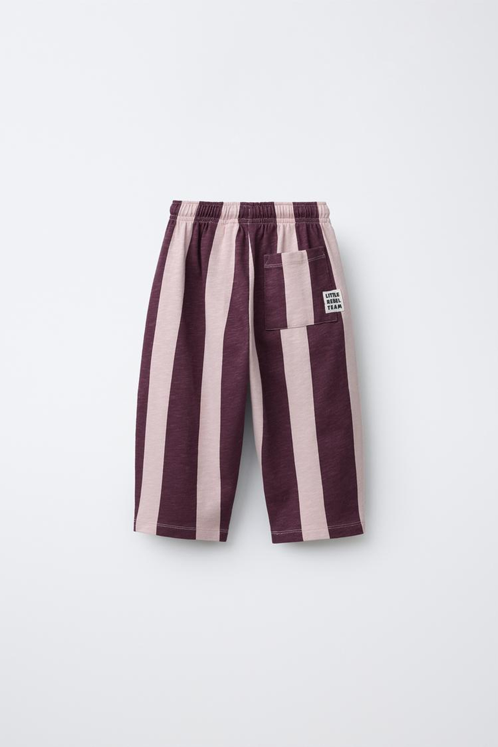 ZARA ПРЯМЫЕ БРЮКИ ИЗ МЯГКОЙ ТКАНИ В ПОЛОСКУ, ЛИЛОВЫЙ