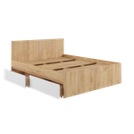 МС Мадера Кровать с ящ. К1.6М с дсп 1600*2000 б/м. (корпус лдсп дуб крафт золотой, фасады лдсп белый