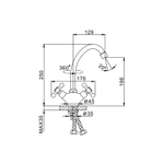 Смеситель для кухни 1/2 кер F4119 FRAP (выс.пов.излив, п/шпильку, хром, силумин)