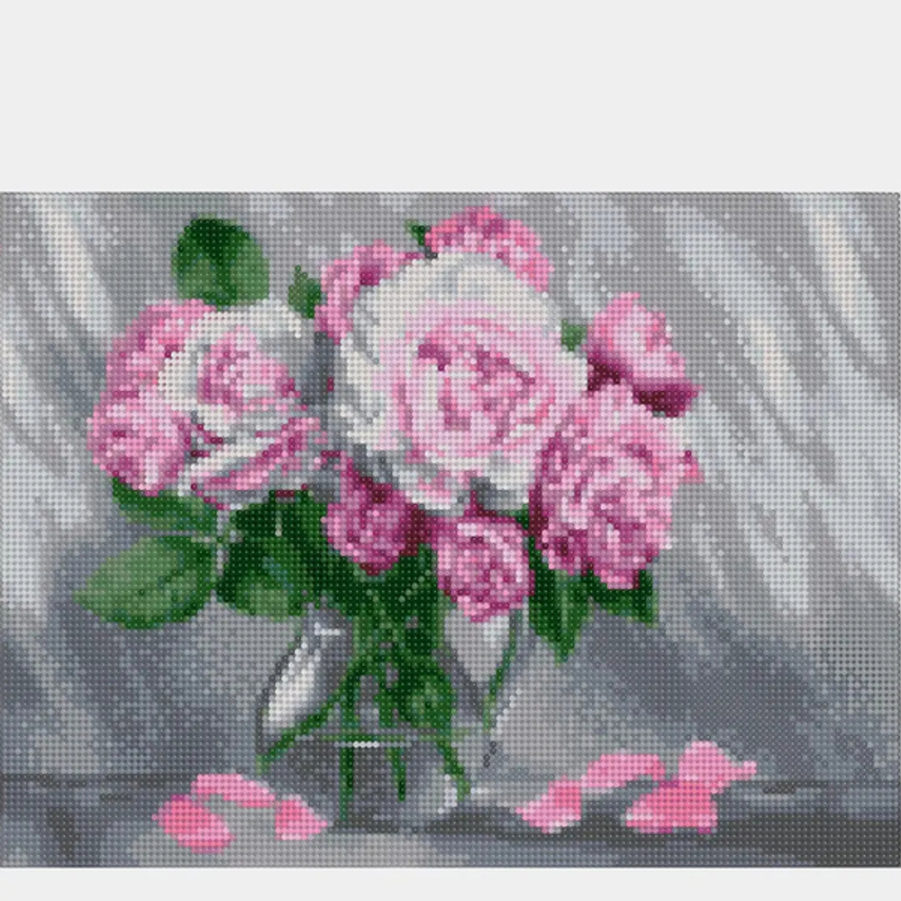 Алмазная мозаика 30*40см KiKi «Роскошные пионы» полная выкладка VA008