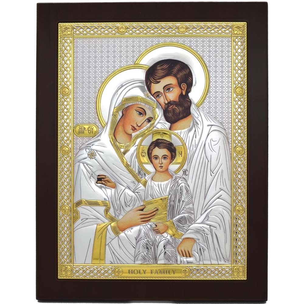 Святое Семейство. Икона в серебре.