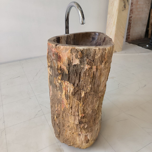 Раковина напольная из окаменелого дерева ODN-04178 (48*41*90 см)