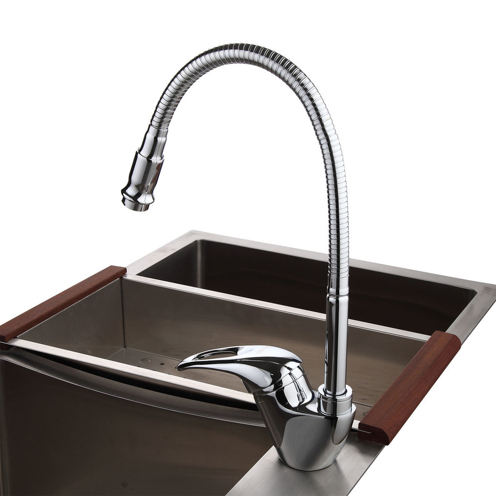 Смеситель для кухни 40к F4303-1 FRAP (гибкий излив, п/гайку, хром, латунь)