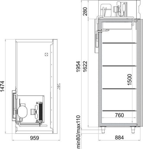 Холодильный шкаф Polair CV114-G (нерж)