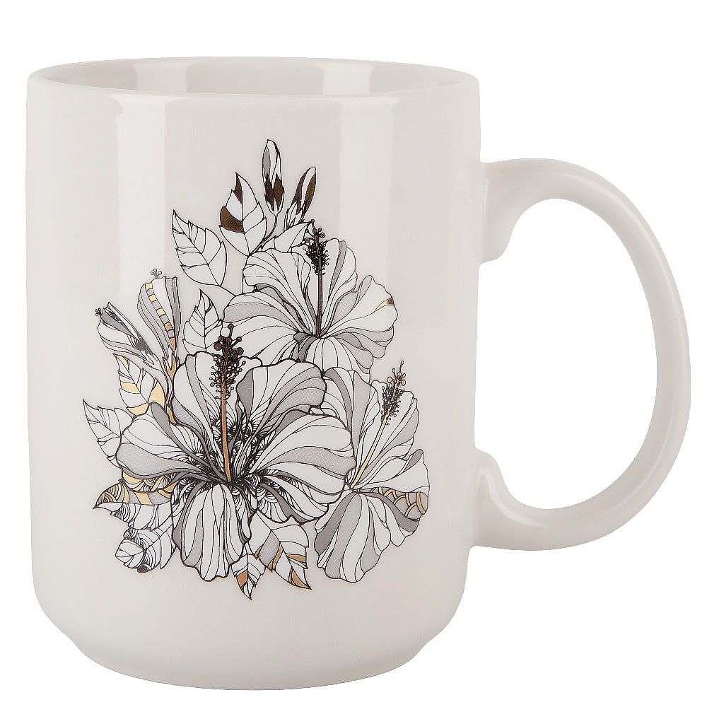 Кружка "Floristry" v=380мл (фарфор) (картонная цветная лента)