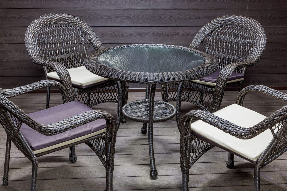 Садовый комплект из искусственного ротанга Мэдисон НЬЮ (Medison NEW) стол круглый D90 + 4 кресла с подушками на сиденье