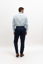 Linen trousers in dark blue