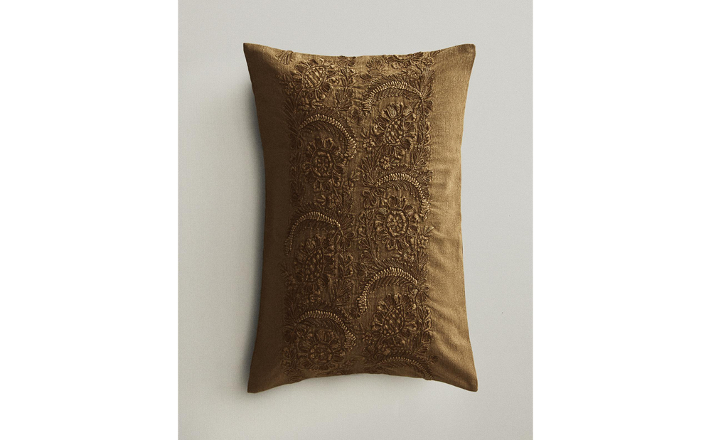 Zara Home наволочка декоративная из хлопка, бежевый, 40x60 см
