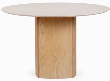 Круглый обеденный стол Addy диаметр 120 деревянная ножка, столешница из камня