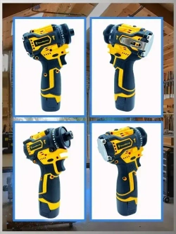 ТехноМастер TooLs Электрический ударный шуруповерт с бесщеточной головкой, может быть оснащен патроном, литиевая батарея x2, 18 В