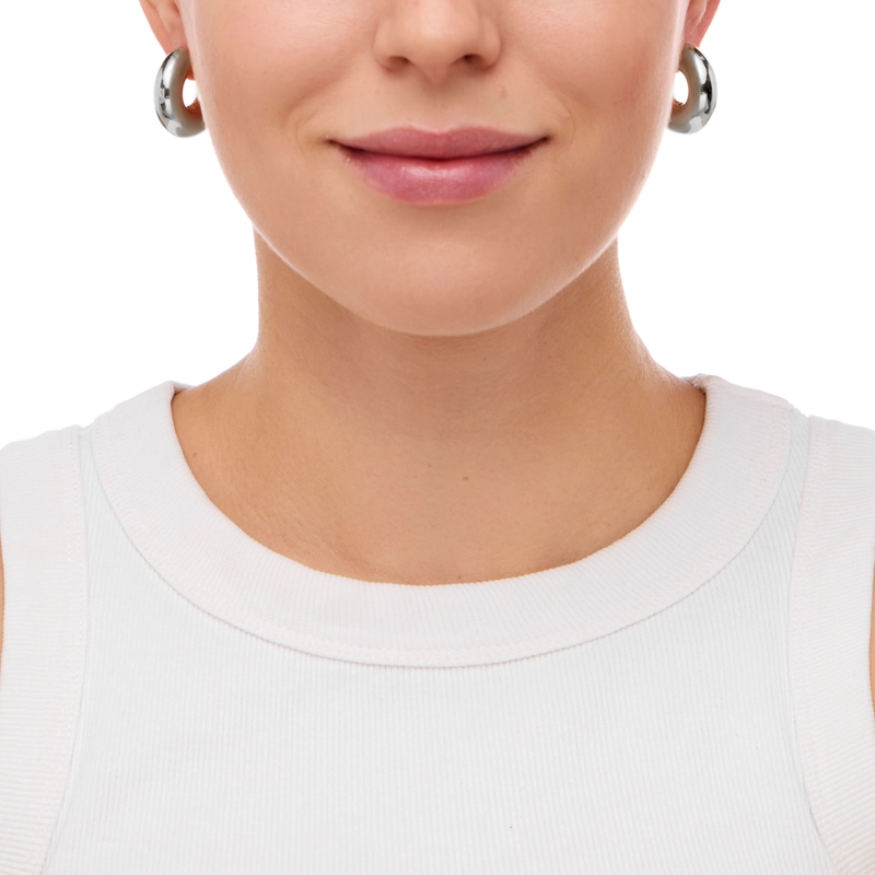 Серьги Серебряный Пончик