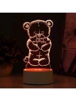 Светильник 3D ночник RISALUX «Мишутка», LED RGB, от сети, 9.
