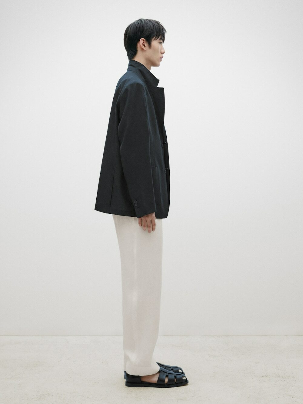 Massimo Dutti Льняные брюки с прямой посадкой - limited edition, натуральный