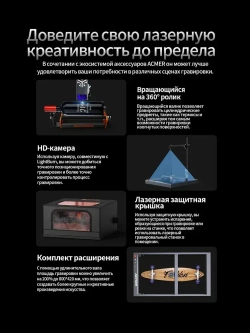 ACMER P2 33W лазерный гравер и гравировальный станок по металлу, дереву, коже, с лазерной резкой, для DIY и производства