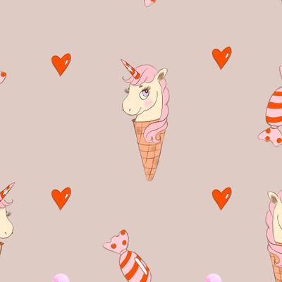 Единороги на бежевом