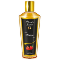 Сухое массажное масло с ароматом клубники Plaisir Secret Huile Massage Oil Fraise 30мл