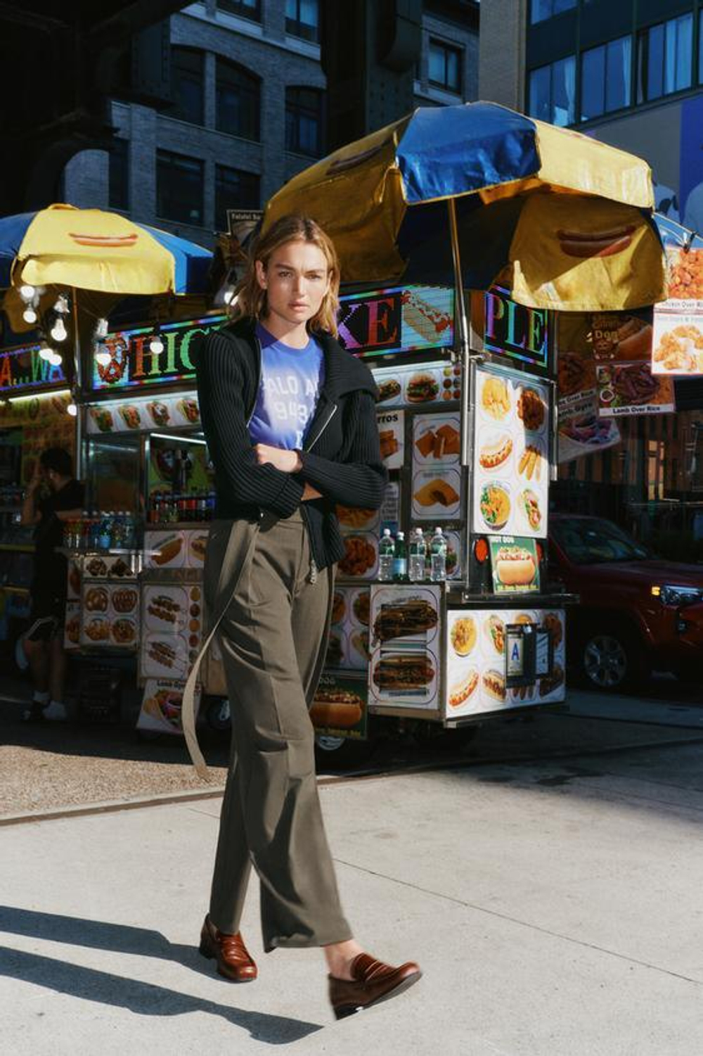 ZARA БРЮКИ СО СКЛАДКАМИ И РЕМНЕМ, ХАКИ МЕЛАНЖ