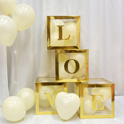 Декоративные коробки для шариков с воздухом с надписью Love золотые