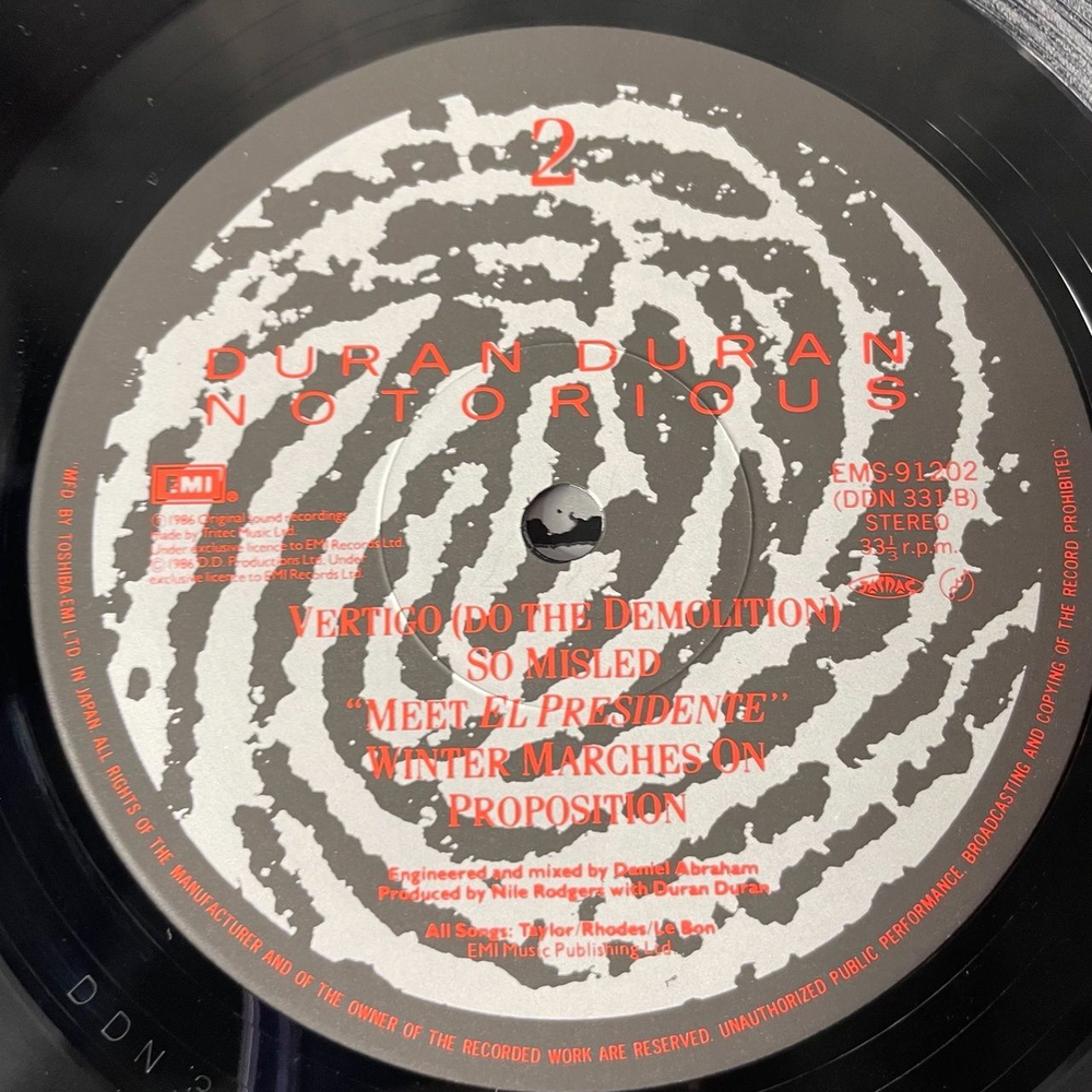 Винтажная виниловая пластинка LP Duran Duran Notorious (Japan 1986) (Obi) Skin Trade