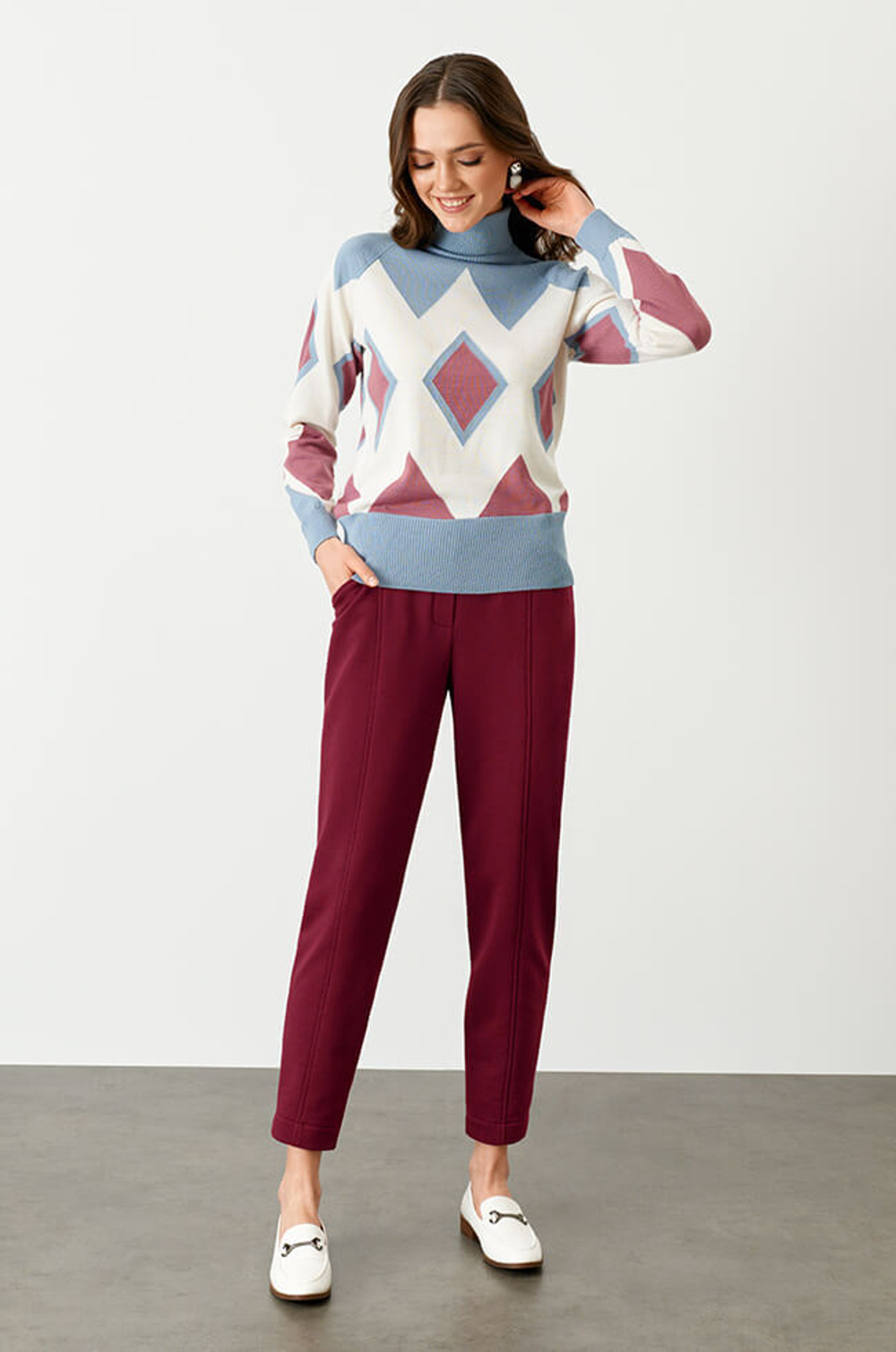 22739 Джемпер женский (голубой принт)