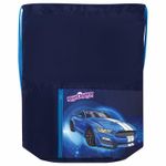 Мешок для обуви ЮНЛАНДИЯ, на шнурке, карман на молнии, 33х42 см, "BlueCar", 270407