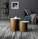 Стол журнальный ET3095CL (D40) белая керамика /бронзовый