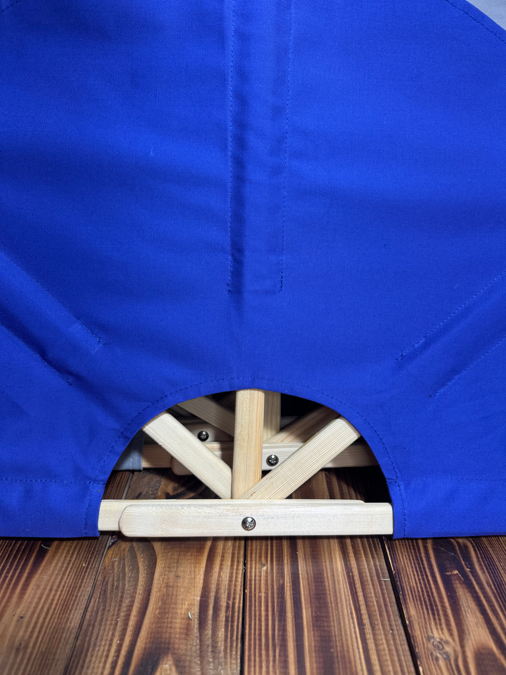 Веер для бани и сауны, опахало (сосна) синий