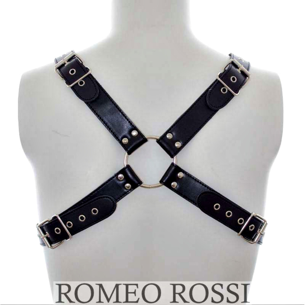 Мужская сбруя (портупея) черная Romeo Rossi 9035-2