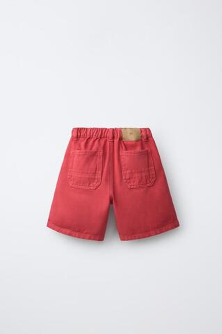ZARA ШОРТЫ BAGGY, КРАСНЫЙ