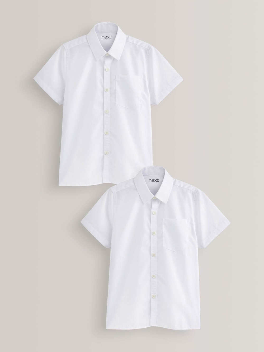 Рубашка с коротким рукавом школьная для мальчика Next M13-607, 2 шт., Белый