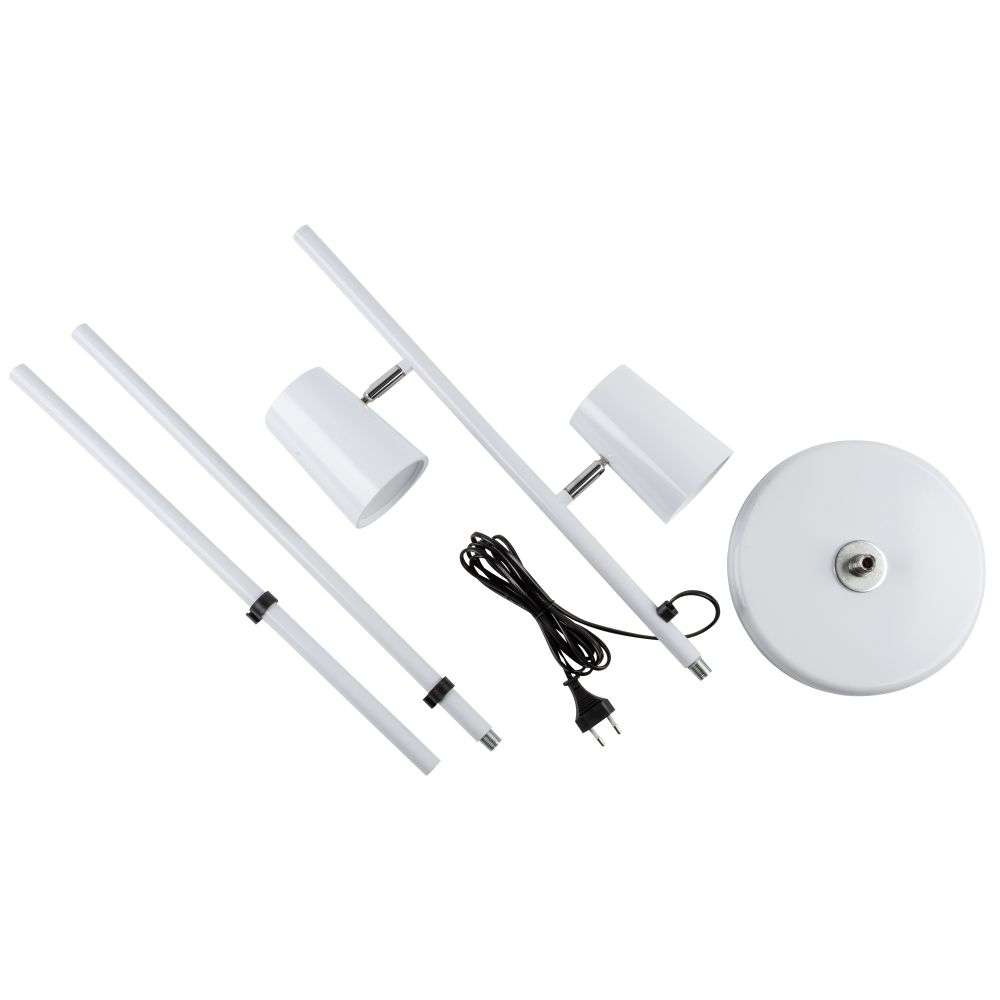 ULM-T600 2х6W-4500K-DIM WHITE Торшер напольный светодиодный. 2х6W. Сенсорный выключатель. Диммер. Белый. ТМ Uniel